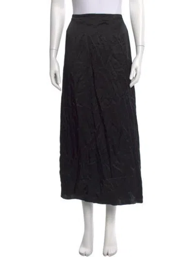 Pre-owned Priscavera Silk Long Skirt In Black