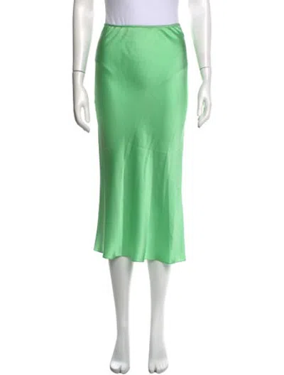 Pre-owned Priscavera Silk Midi Length Skirt In Green