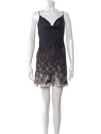 Pre-owned Priscavera Silk Mini Dress In Black