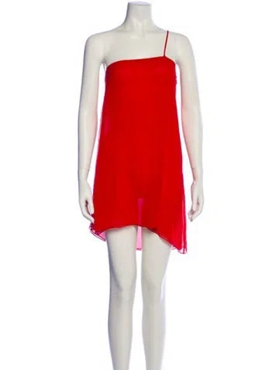 Pre-owned Priscavera Silk Mini Dress In Red