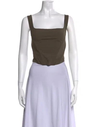 Pre-owned Priscavera Square Neckline Sleeveless Top In Neutrals