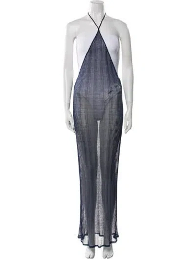 Pre-owned Priscavera Striped Long Dress