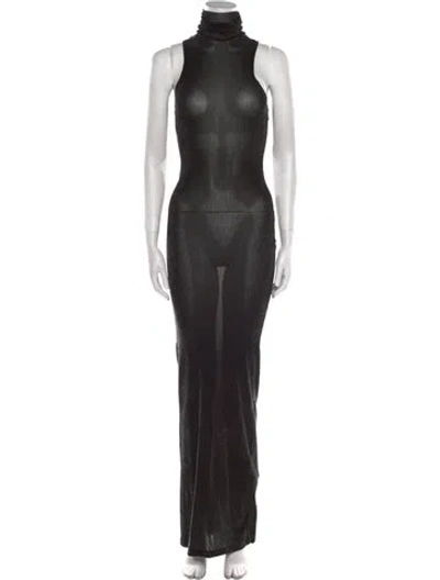 Pre-owned Priscavera Turtleneck Long Dress In Multi