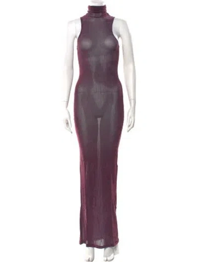 Pre-owned Priscavera Turtleneck Long Dress W/ Tags In Purple