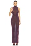 Priscavera Turtleneck Maxi Dress In Sugar Plum