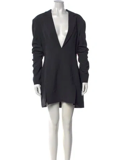 Pre-owned Priscavera V-neck Mini Dress W/ Tags In Grey
