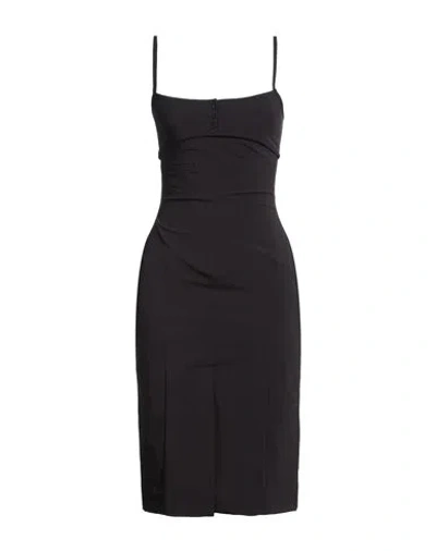 Priscavera Woman Midi Dress Black Size M Nylon, Polyurethane