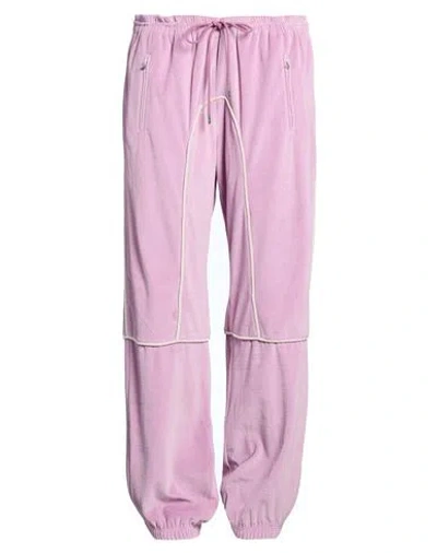 Priscavera Woman Pants Lilac Size L Cotton, Polyester In Purple