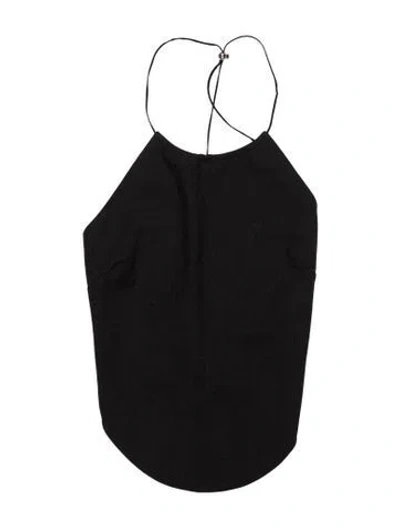 Pre-owned Priscavera Wool Halterneck Top W/ Tags In Black