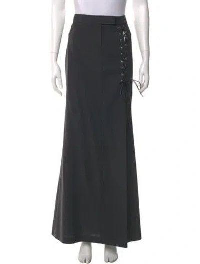 Pre-owned Priscavera Wool Long Skirt In Gray