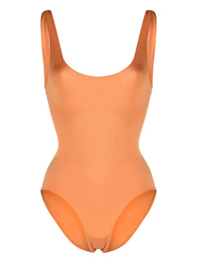Prism Amorous Ribbed-panel Body In Orange