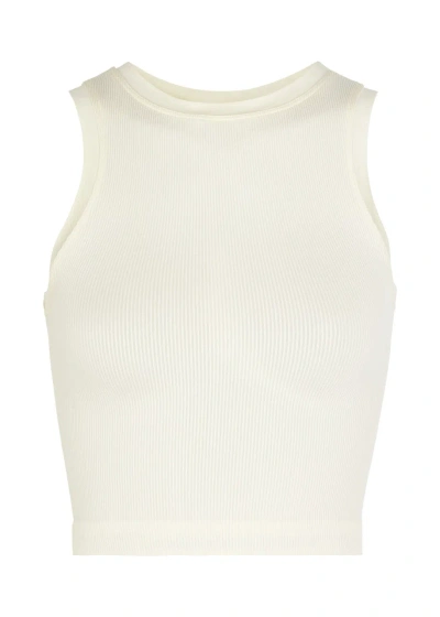 Prism2 Luminous Ribbed Stretch-jersey Tank In Cream