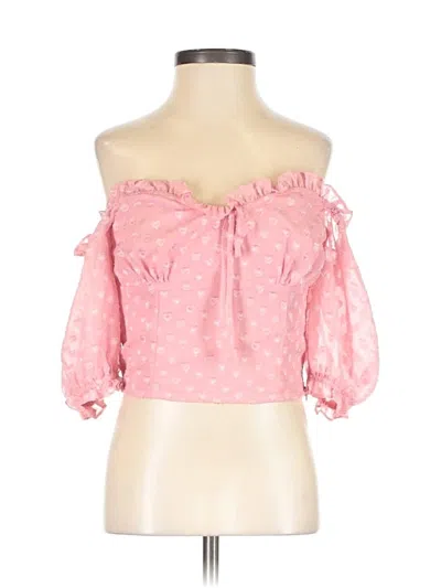 Pre-owned Privacy Please 3/4 Sleeve Blouse In Pink