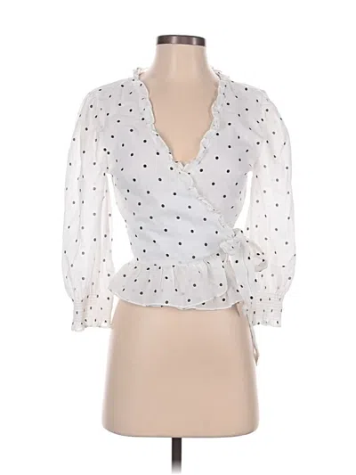 Pre-owned Privacy Please 3/4 Sleeve Blouse In White