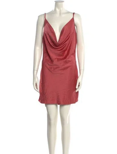 Pre-owned Privacy Please Cowl Neck Mini Dress In Pink