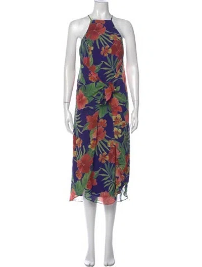 Pre-owned Privacy Please Floral Print Long Dress In Multi