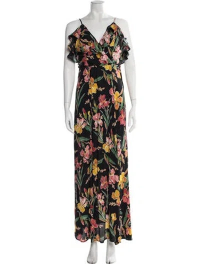 Pre-owned Privacy Please Floral Print Long Dress In Multi