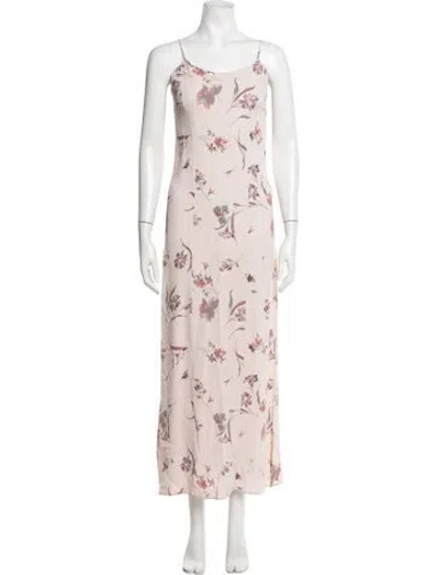 Pre-owned Privacy Please Floral Print Long Dress In Neutrals