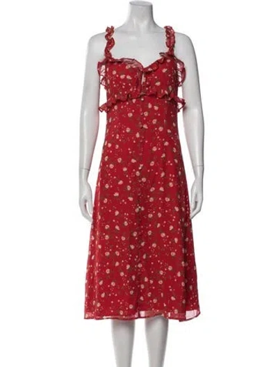 Pre-owned Privacy Please Floral Print Midi Length Dress In Multi