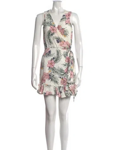 Pre-owned Privacy Please Floral Print Mini Dress In Gray