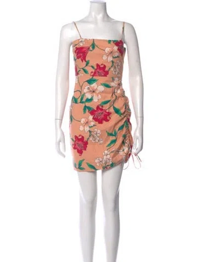 Pre-owned Privacy Please Floral Print Mini Dress In Neutral