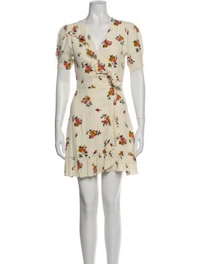 Pre-owned Privacy Please Floral Print Mini Dress In Neutral