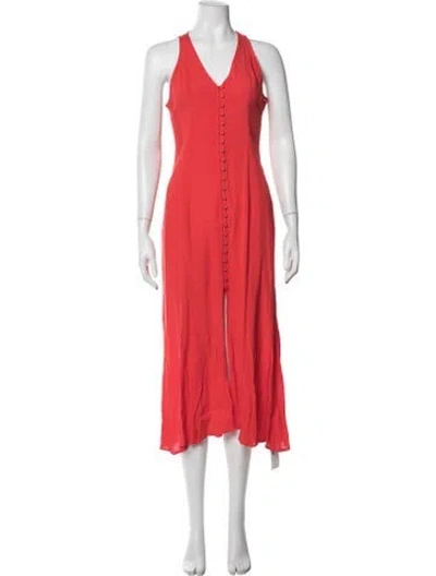 Pre-owned Privacy Please Halterneck Long Dress In Red