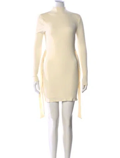 Pre-owned Privacy Please Mock Neck Mini Dress In Neutral