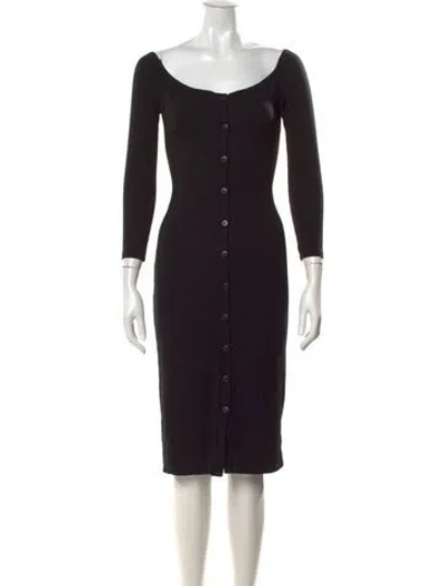 Pre-owned Privacy Please Off-the-shoulder Midi Length Dress In Black