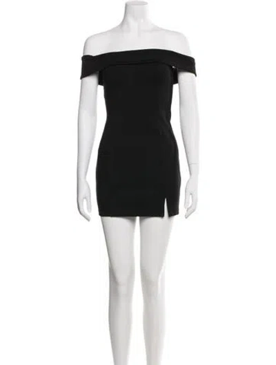 Pre-owned Privacy Please Off-the-shoulder Mini Dress In Black