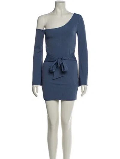 Pre-owned Privacy Please Off-the-shoulder Mini Dress In Blue