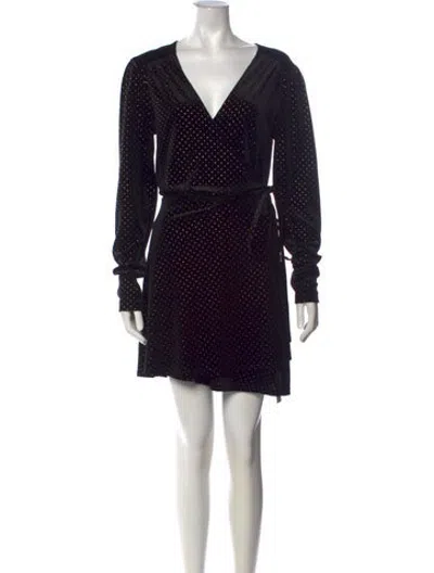 Pre-owned Privacy Please Polka Dot Print Mini Dress In Black