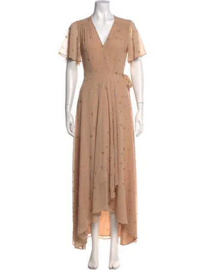 Pre-owned Privacy Please Printed Long Dress In Neutrals