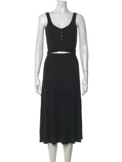 Pre-owned Privacy Please Scoop Neck Long Dress In Black