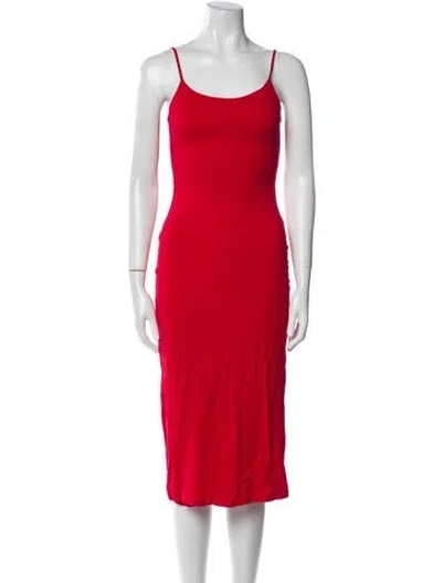 Pre-owned Privacy Please Scoop Neck Midi Length Dress In Pink