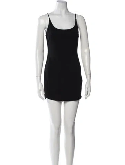 Pre-owned Privacy Please Scoop Neck Mini Dress In Black