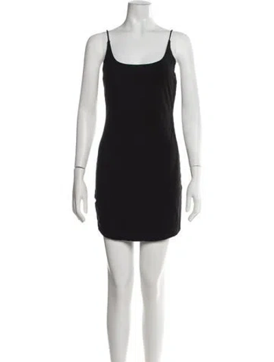 Pre-owned Privacy Please Scoop Neck Mini Dress In Black