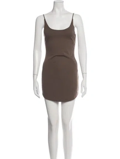 Pre-owned Privacy Please Scoop Neck Mini Dress In Brown