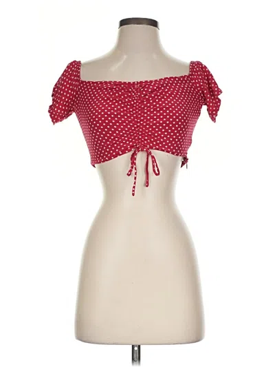 Pre-owned Privacy Please Short Sleeve Blouse In Red