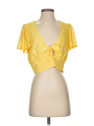 Pre-owned Privacy Please Short Sleeve Blouse In Yellow