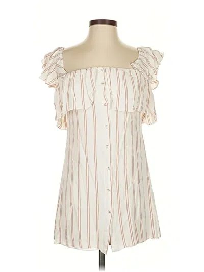 Pre-owned Privacy Please Short Sleeve Top Ivory Strapless Neckline Tops In White