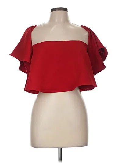Pre-owned Privacy Please Short Sleeve Top Red Strapless Neckline Tops