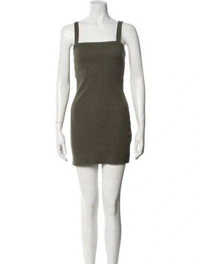 Pre-owned Privacy Please Square Neckline Mini Dress In Green