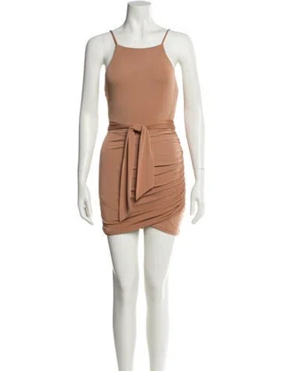 Pre-owned Privacy Please Square Neckline Mini Dress In Neutral