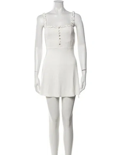 Pre-owned Privacy Please Square Neckline Mini Dress In White