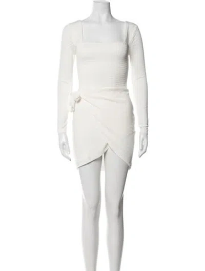 Pre-owned Privacy Please Square Neckline Mini Dress In White