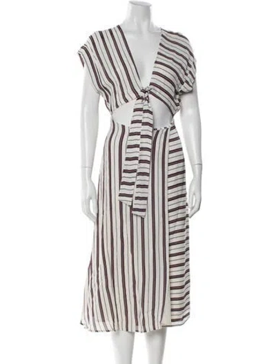 Pre-owned Privacy Please Striped Long Dress In Neutral