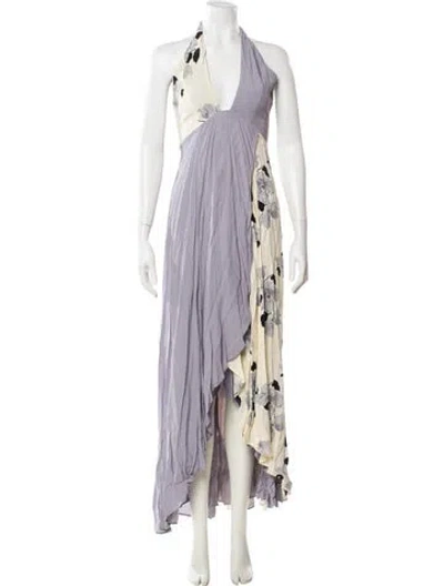 Pre-owned Privacy Please Striped Long Dress In Purple