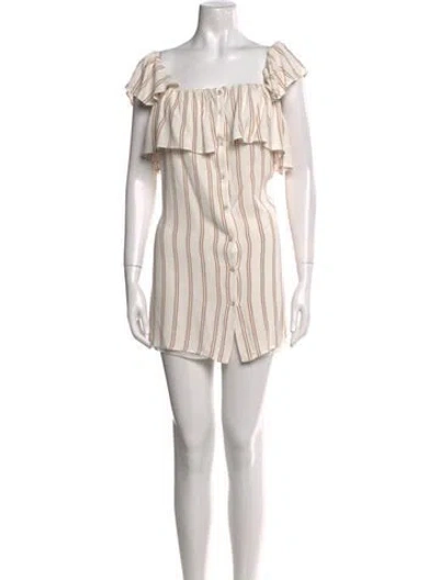 Pre-owned Privacy Please Striped Mini Dress In Neutral