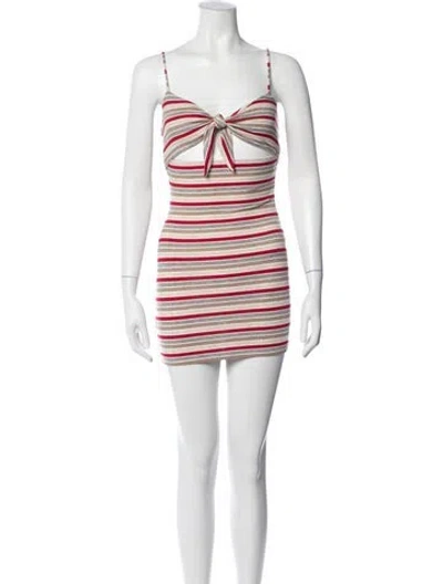 Pre-owned Privacy Please Striped Mini Dress In Neutrals